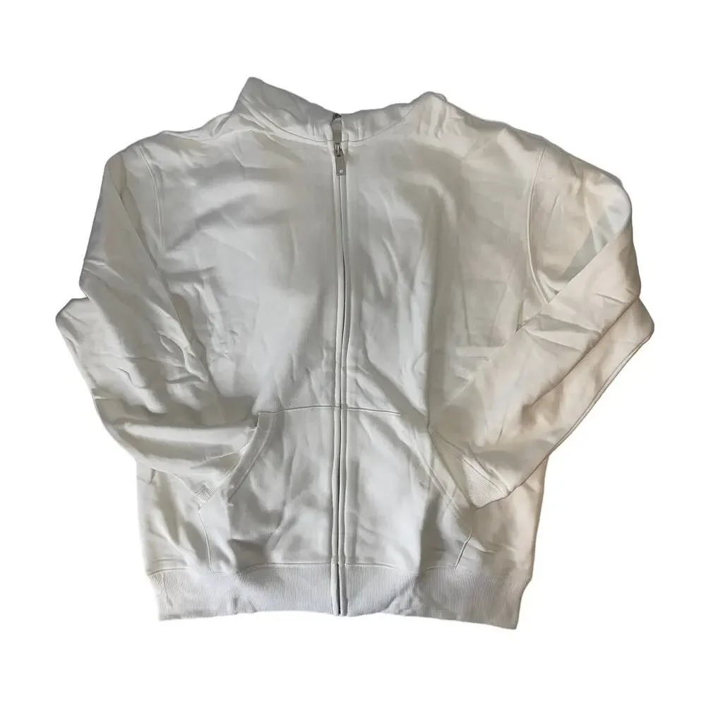 Naked Wardrobe Front Zipped Up White Hoodie Size XL BNWT